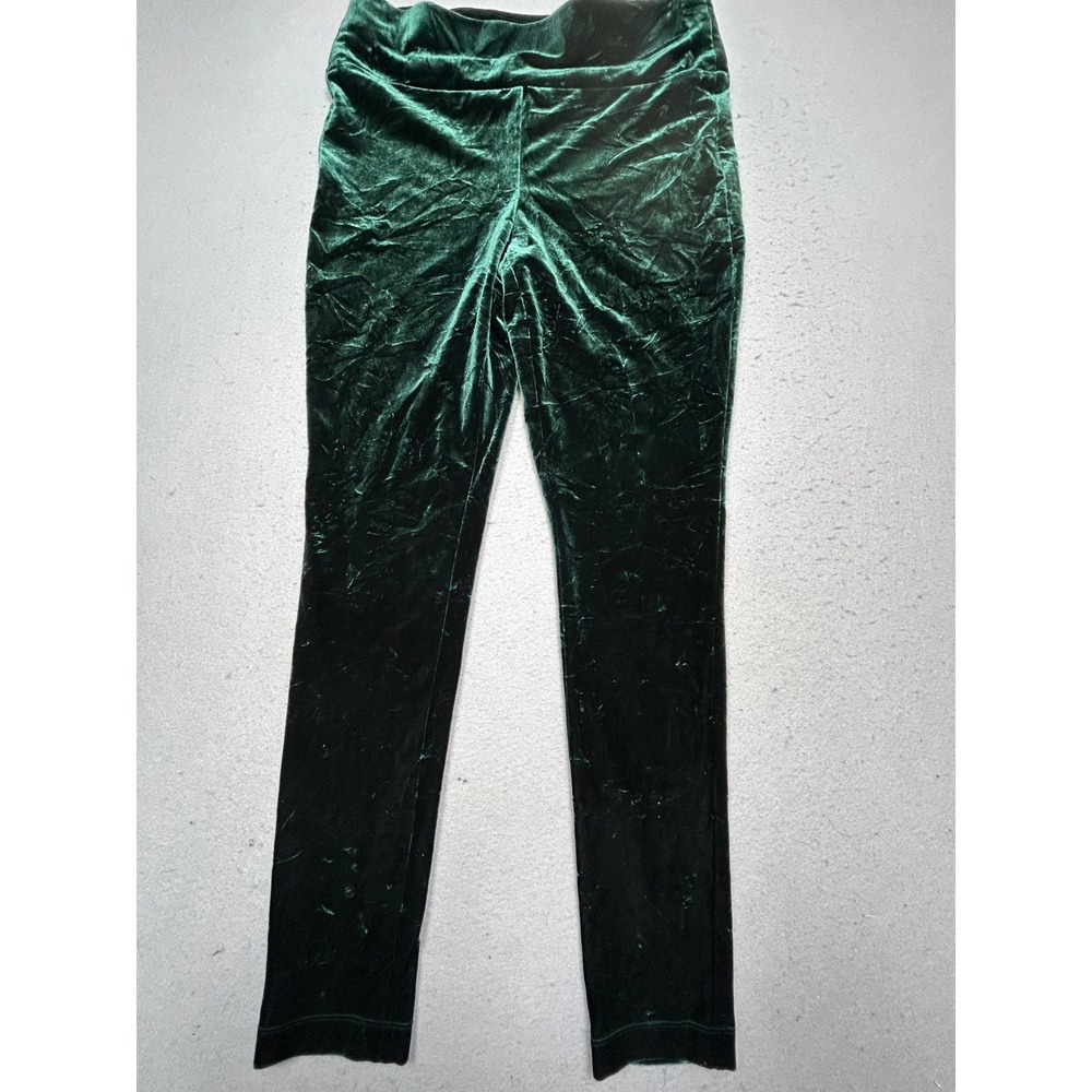 INC International Concepts Pants Velvet Polyester Spandex Green Size 8 Womens